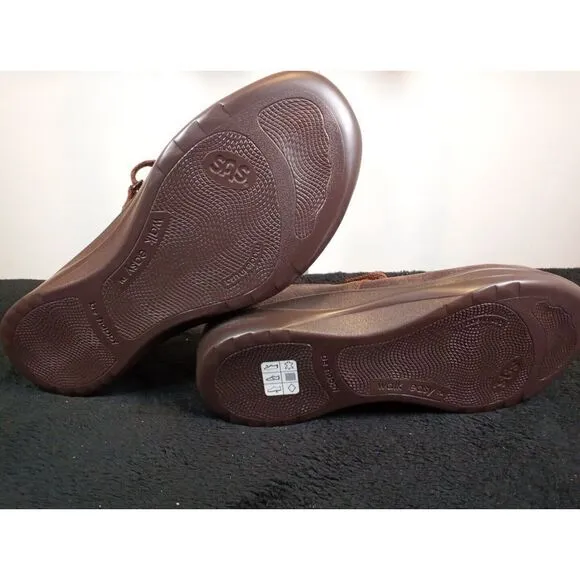 SAS Womens Step Out Brown Suede Adjustable Strap Mary Jane Comfort Shoes Size 8W