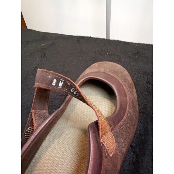SAS Womens Step Out Brown Suede Adjustable Strap Mary Jane Comfort Shoes Size 8W