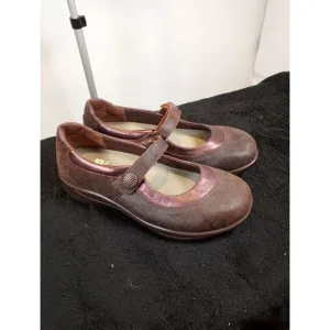 SAS Womens Step Out Brown Suede Adjustable Strap Mary Jane Comfort Shoes Size 8W