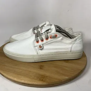 Satorisan Heisei Shoes White Canvas Leather Casual Sneakers Womens Sz 41 EU