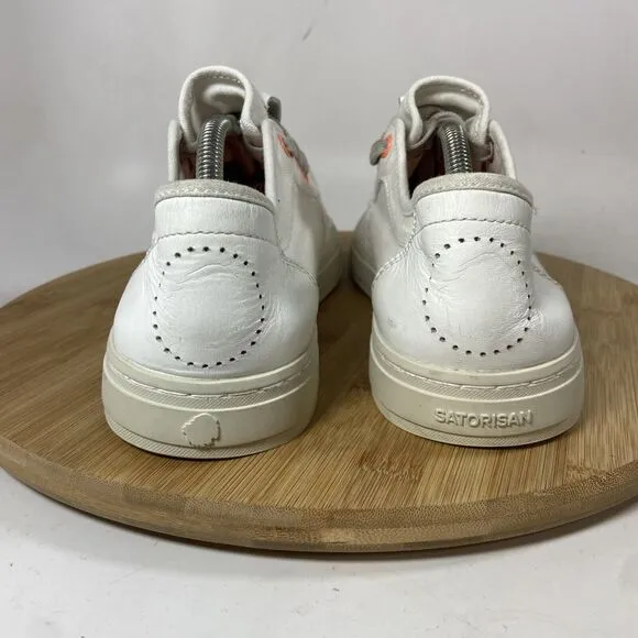 Satorisan Heisei Shoes White Canvas Leather Casual Sneakers Womens Sz 41 EU
