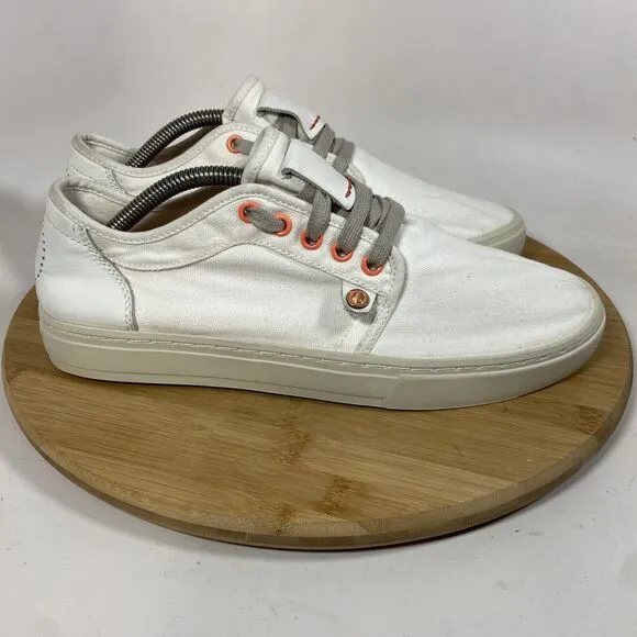 Satorisan Heisei Shoes White Canvas Leather Casual Sneakers Womens Sz 41 EU