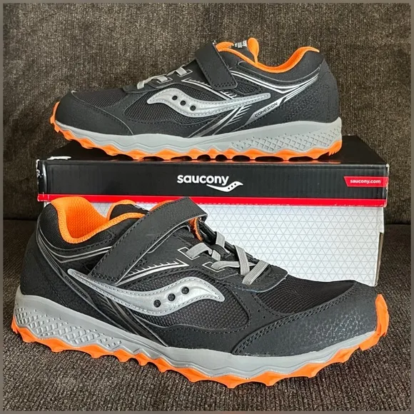 Saucony Cohesion TR14 AC Black/Orange Color Big Boy Shoes -Size 7W