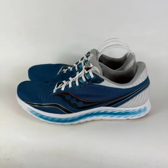Saucony Kinvara 11 Athletic Shoes Men's 13 Blue White Lace-Up Low Top Sneakers