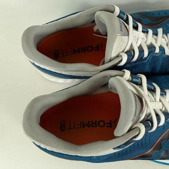 Saucony Kinvara 11 Athletic Shoes Men's 13 Blue White Lace-Up Low Top Sneakers