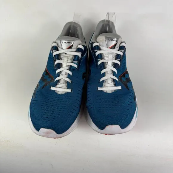 Saucony Kinvara 11 Athletic Shoes Men's 13 Blue White Lace-Up Low Top Sneakers