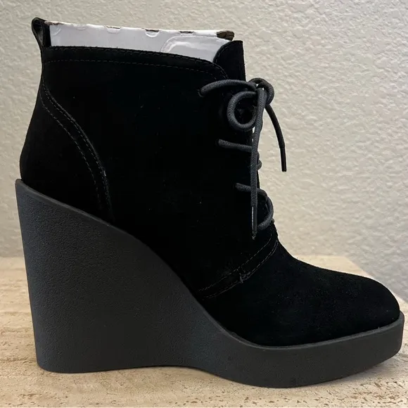 SB15 Jessica Simpson Women’s Mesila Wedge Bootie Ankle Boot,Black,Size10