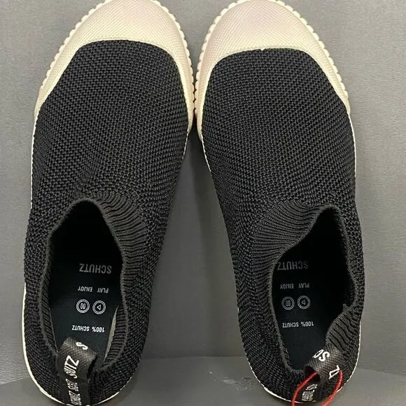 Schultz Black Knitted Ankle Sneaker Shoes women size 6.5