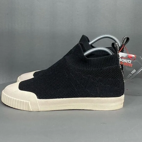 Schultz Black Knitted Ankle Sneaker Shoes women size 6.5