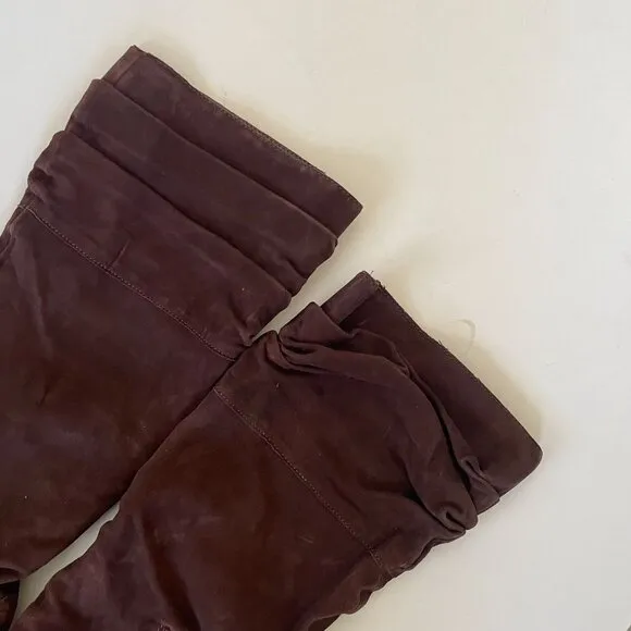 Schutz Brown Suede Knee-High Slouchy Boots Stiletto Heel Pointed Toe Sz 9