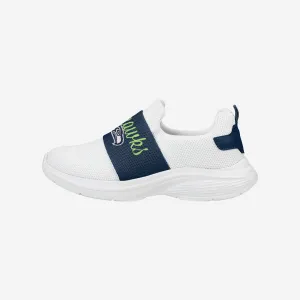 Seattle Seahawks Womens Script Wordmark White Slip On Sneakers