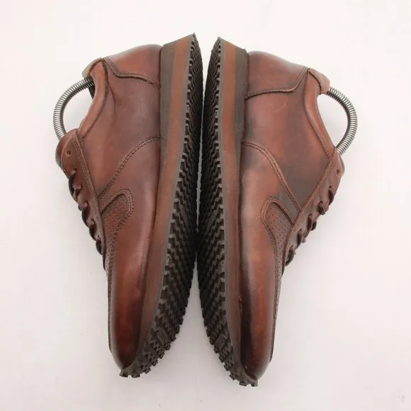 Sebago Brown Leather Sneaker Men's Size 7.5 Casual Shoes Lace Up