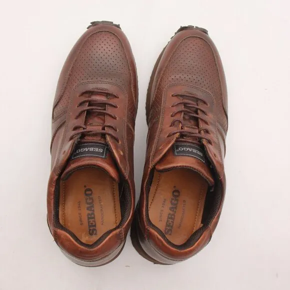 Sebago Brown Leather Sneaker Men's Size 7.5 Casual Shoes Lace Up