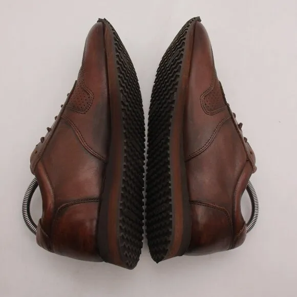 Sebago Brown Leather Sneaker Men's Size 7.5 Casual Shoes Lace Up