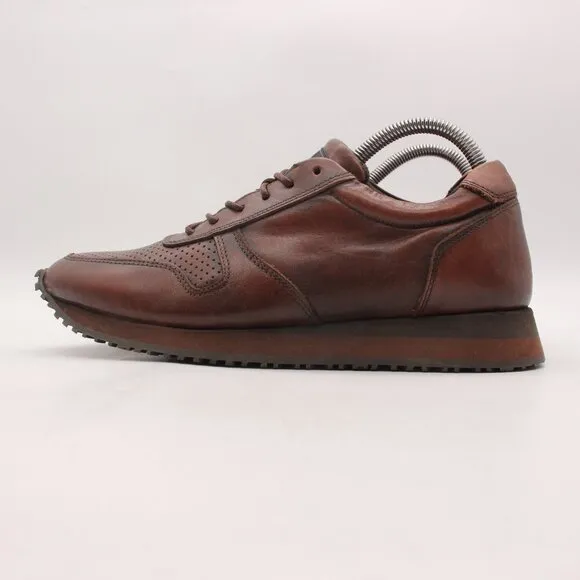 Sebago Brown Leather Sneaker Men's Size 7.5 Casual Shoes Lace Up
