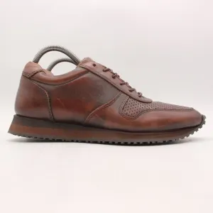 Sebago Brown Leather Sneaker Men's Size 7.5 Casual Shoes Lace Up
