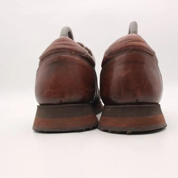 Sebago Brown Leather Sneaker Men's Size 7.5 Casual Shoes Lace Up