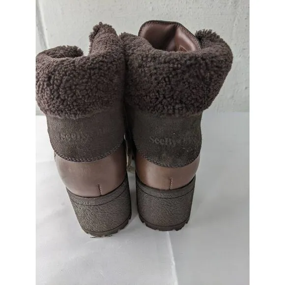 See By Chloe Eileen Hiker Boots Booties Chocolate Brown Suede Leather Size 6.5 U