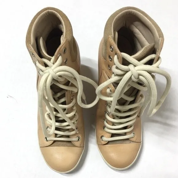 See by Chloe Lace Up Wedge Sneaker In Natural 37
