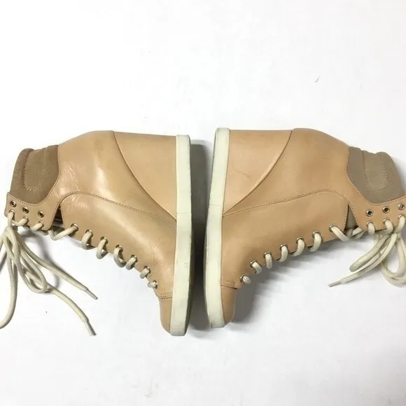 See by Chloe Lace Up Wedge Sneaker In Natural 37