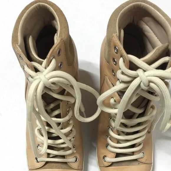 See by Chloe Lace Up Wedge Sneaker In Natural 37