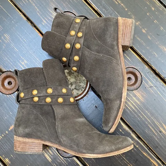 See by Chloe Suede Studded Ankle Boots