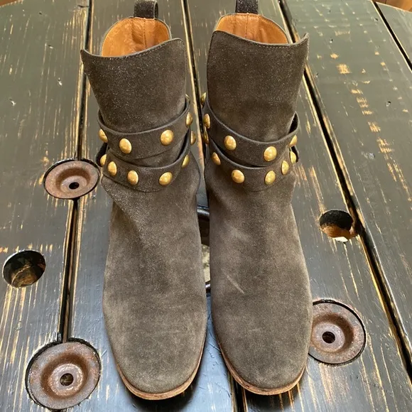 See by Chloe Suede Studded Ankle Boots