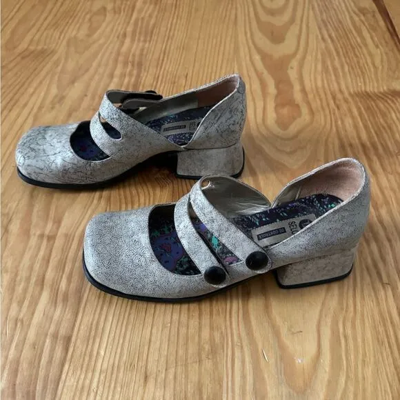 Selo De Controle Brazilian Genuine Leather Retro Heeled Shoes Women’s 7.5-8
