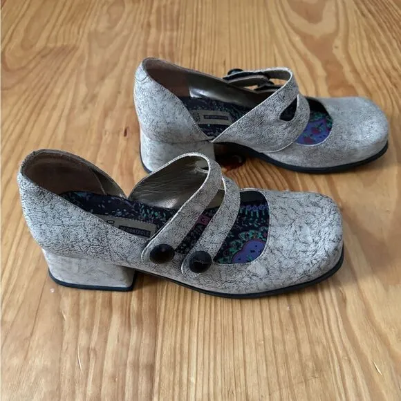 Selo De Controle Brazilian Genuine Leather Retro Heeled Shoes Women’s 7.5-8