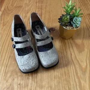 Selo De Controle Brazilian Genuine Leather Retro Heeled Shoes Women’s 7.5-8
