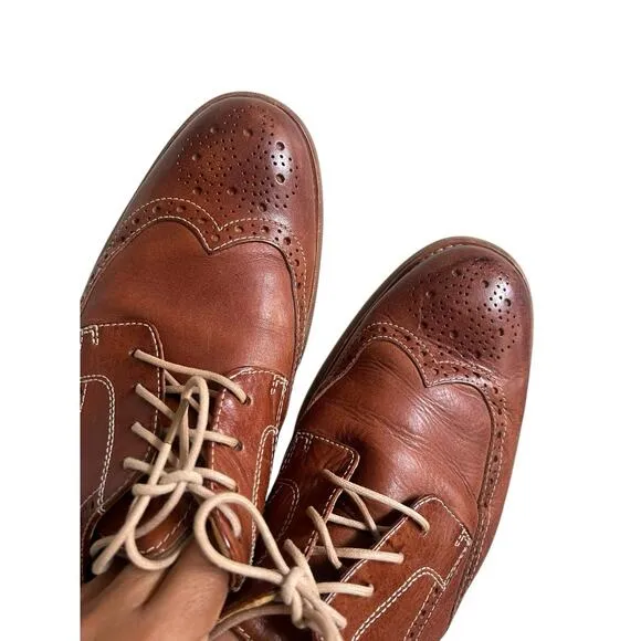 SERRY Top Sider GOLD CUP MEN’s BROWN LEATHER WING TIP OXFORDS SIZE 12M