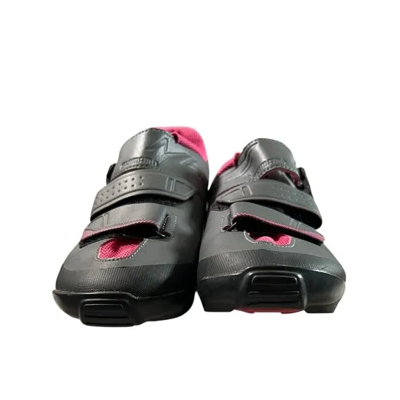 Shimano Cycling Shoes Womens size 9.5 Pink Gray Hook Loop SH-ME3