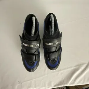 Shimano Mens Cycling Shoes Black Blue Hook And Loop Low Top Size 7.5