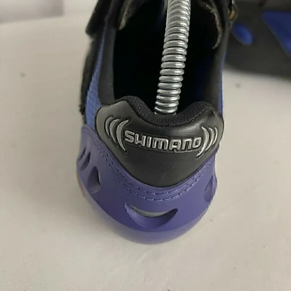 Shimano Mens Cycling Shoes Black Blue Hook And Loop Low Top Size 7.5