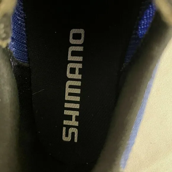 Shimano Mens Cycling Shoes Black Blue Hook And Loop Low Top Size 7.5