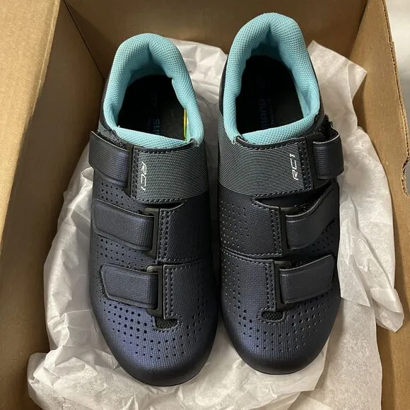 Shimano RC1 Road Cycling Shoes 3 Hole SPD Navy Womens Size EU 37 US 5.5