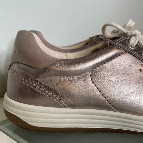 Shoes Ecco Chase Ii Tie In Moon Rock Metallic Women Casual Sneaker 40 (US 9-9.5)