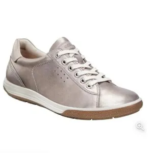 Shoes Ecco Chase Ii Tie In Moon Rock Metallic Women Casual Sneaker 40 (US 9-9.5)