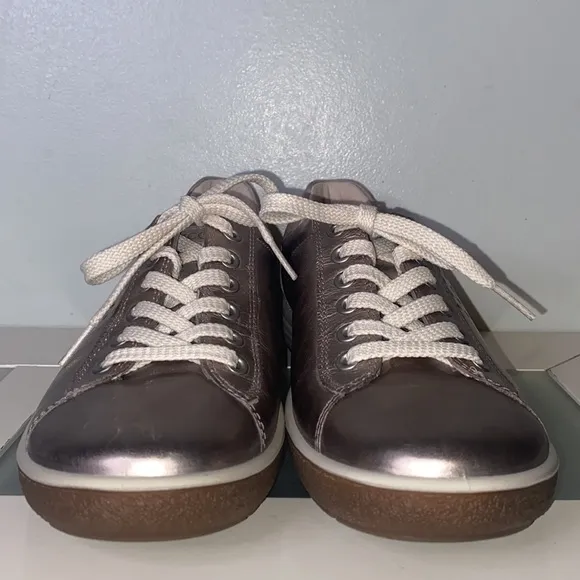 Shoes Ecco Chase Ii Tie In Moon Rock Metallic Women Casual Sneaker 40 (US 9-9.5)