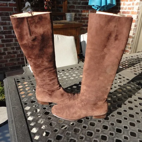 SIGERSON MORRISON Women's &quot;Nero&quot; Brown Suede Tall Riding Boots Size 7-7.5 w/ Box