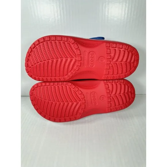 Size 11 Mens Crocs Classic American Flag Clog 205974-90H USA Red White Blue NEW
