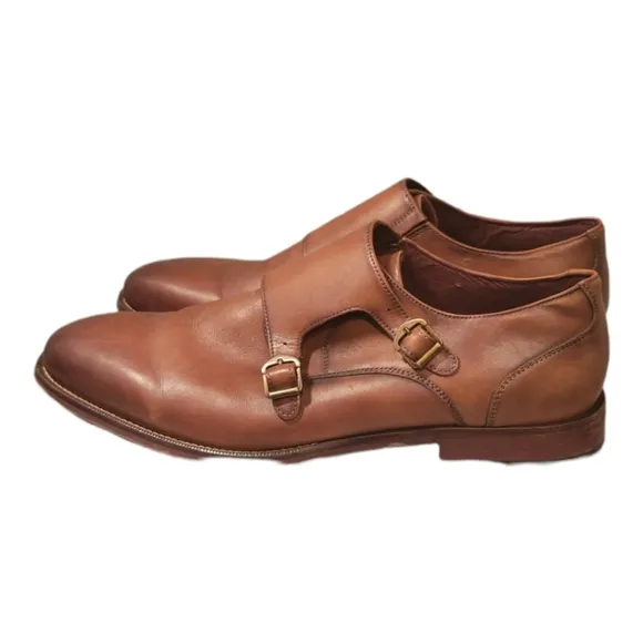 Size 11.5 Aston Grey Kedaeri Monk Strap Slip-On Dress Shoes/Genuine Leather
