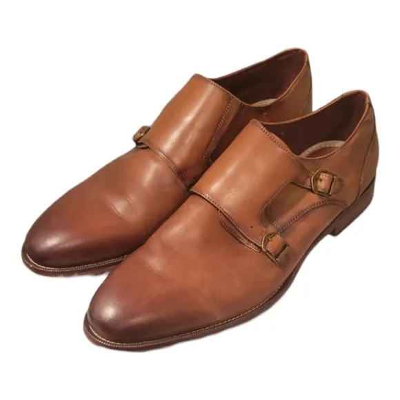 Size 11.5 Aston Grey Kedaeri Monk Strap Slip-On Dress Shoes/Genuine Leather