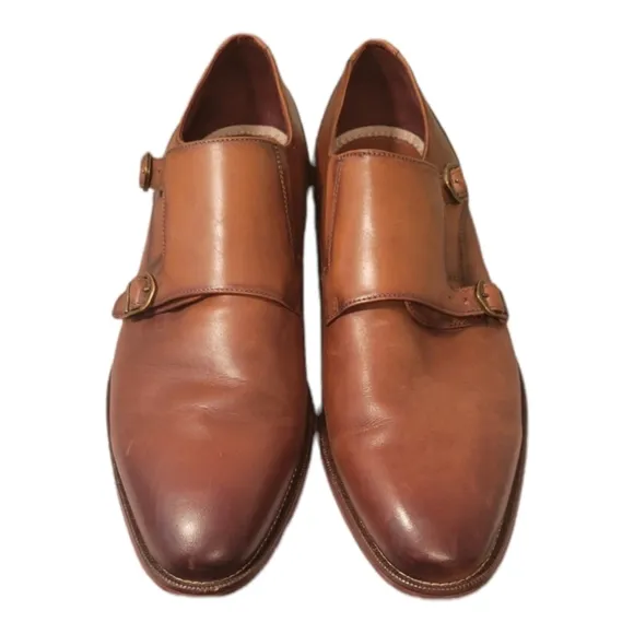 Size 11.5 Aston Grey Kedaeri Monk Strap Slip-On Dress Shoes/Genuine Leather