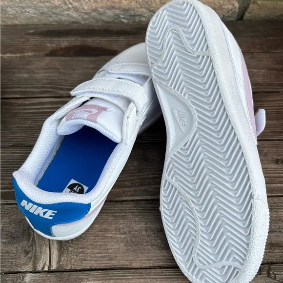 Size 3Y Kids Nike Court Royale (PSV)  White/Pink/Blue 833536-108