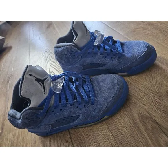 Size 5Y  - Air Jordan 5 Retro‎ Blue Suede (No box)