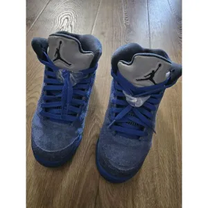 Size 5Y  - Air Jordan 5 Retro‎ Blue Suede (No box)
