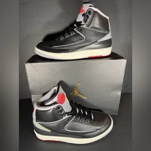 Size 6 Y / 7.5 W - NEW Nike Air Jordan 2 Retro GS 'Black Cement' Shoes Sneakers