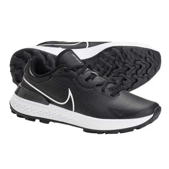 Size 7 Mens Wide Nike Infinity Pro 2 Golf Shoes DM8449-015‎ Black White Cleats