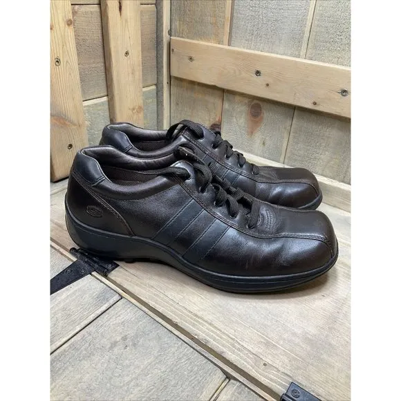 Skechers 4400 Mens US11 Casual Brown Leather Lace Up Walking Shoes Oxford